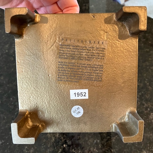 New Pottery Barn Danika Handcrafted Brass Lantern, Muted Gold Candle Holder, NWT - Picture 15 of 16